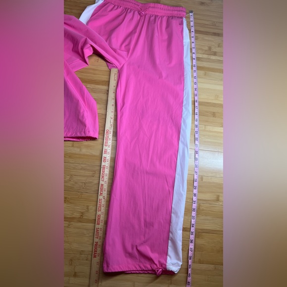 OTOS Activewear Womens Barbie Pink stripe Nylon W/Drawstring Ankle pants|Size:L - Picture 10 of 15